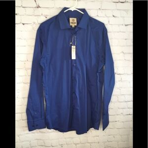 ‎Men’s Royal Blue Button Down Dress Shirt